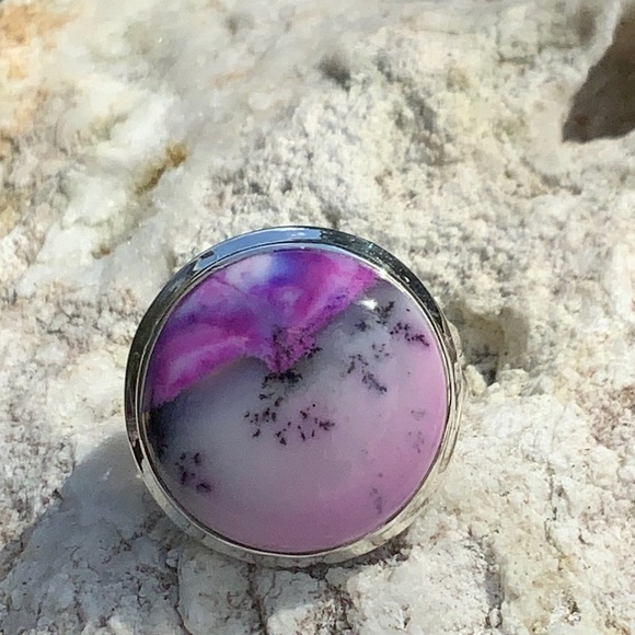 shellys Boutique Jewelry - PURPLE DENDRITIC OPAL 925 STERLING SILVER RING, SIZE 7